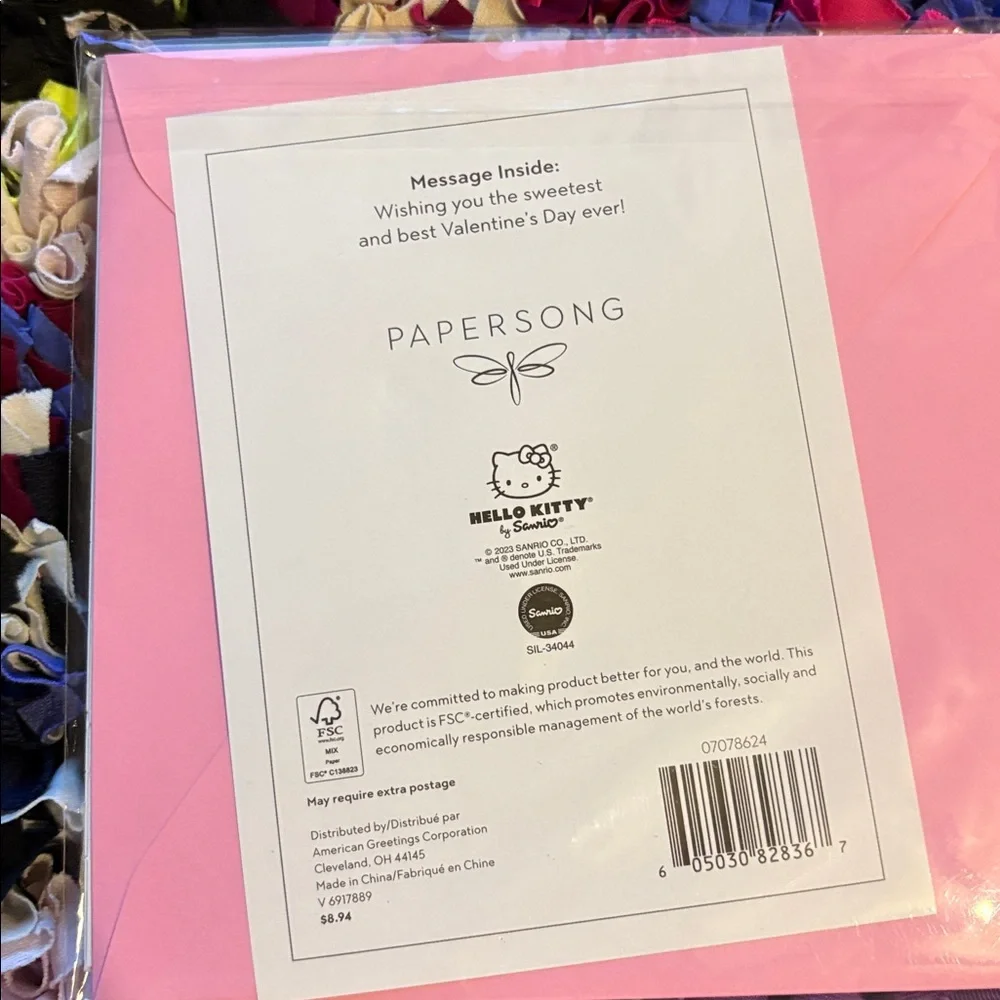 🆕American Greetings Papersong ‘Hello Kitty’ Valentine’s Day Card